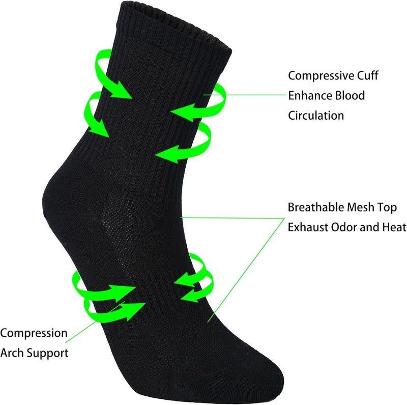 WindCrosser Womens Anti Odor Blister Resistant Seamless Breathable Cotton Crew Running Hiking Dress Socks,Size 6-10 - Image 2